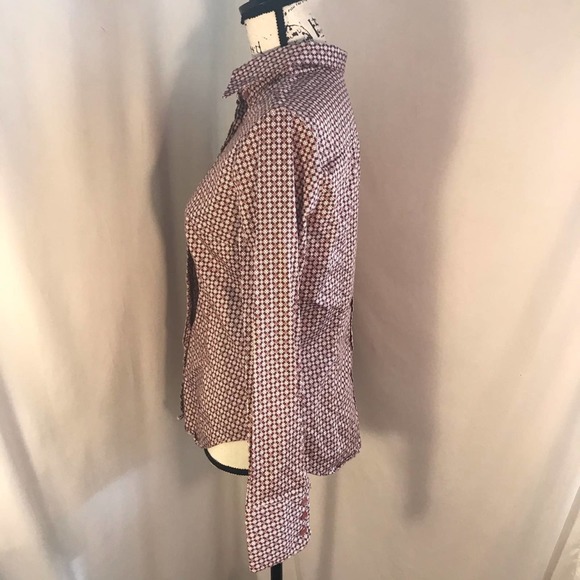 New York & Company Hi-Collar Long Sleeve Button Down Sz M - Picture 2 of 8